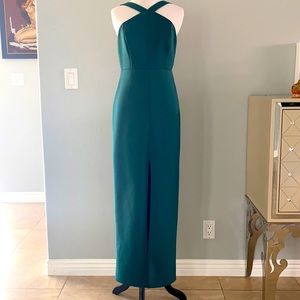Aidan Mattox Green Maxi Evening Gown Dress